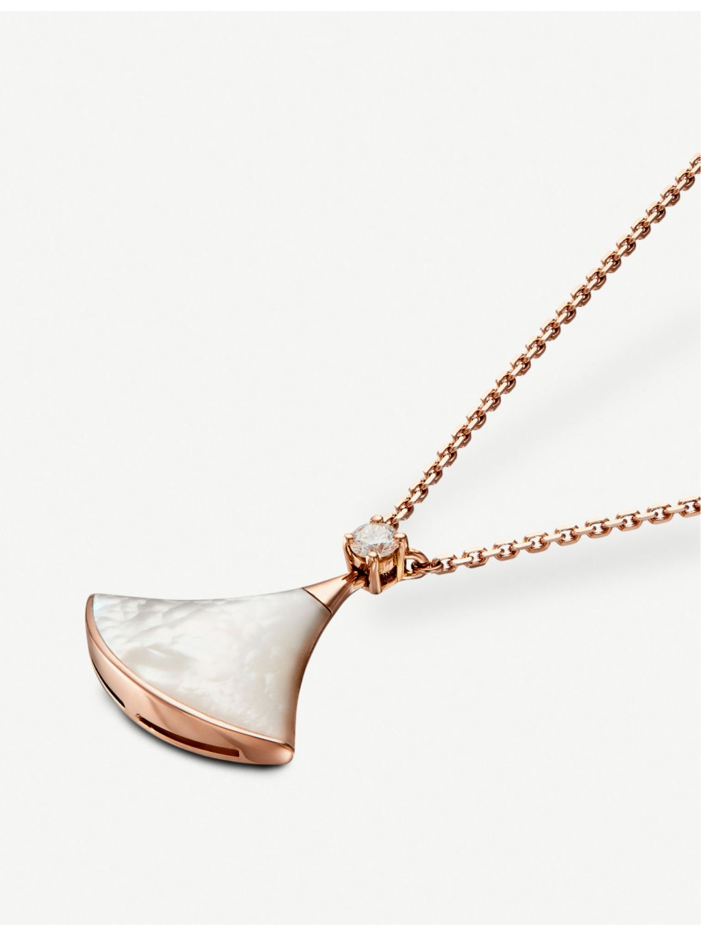 Divas’ Dream 18kt pink-gold with mother of pearl and pavé diamonds necklace - 2
