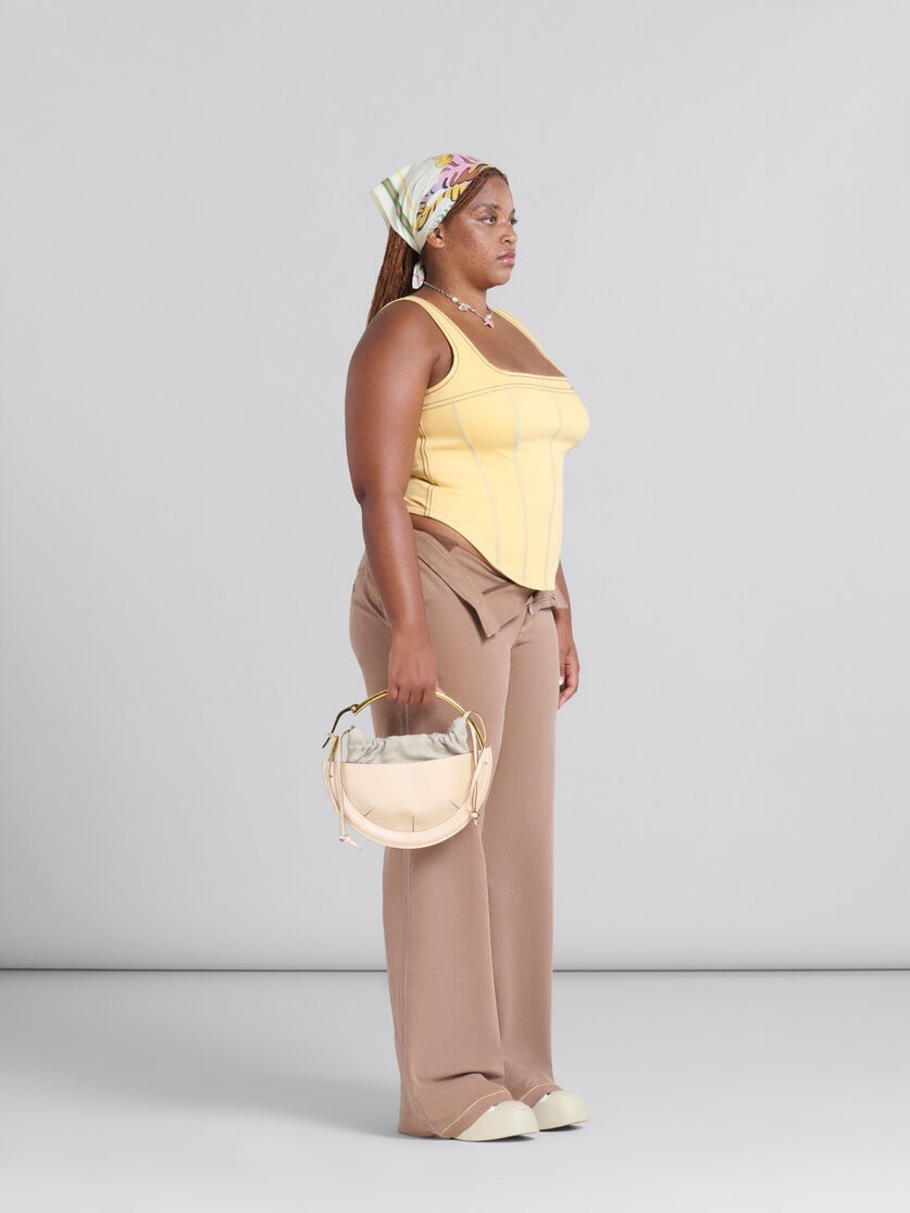 YELLOW ORGANIC DENIM CORSET TOP - 5