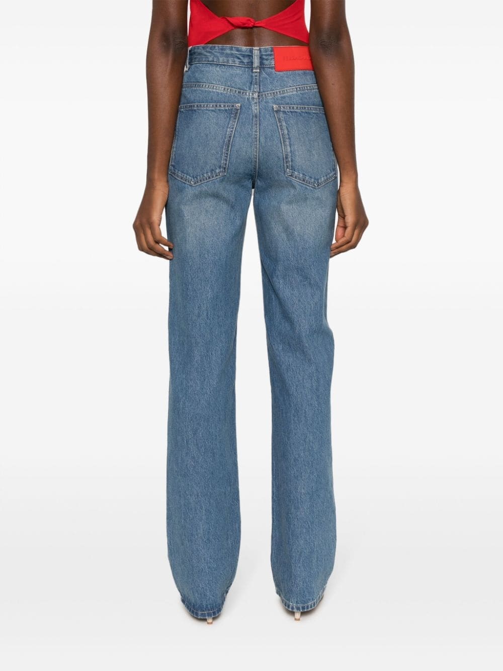 high-waisted straight-leg jeans - 4