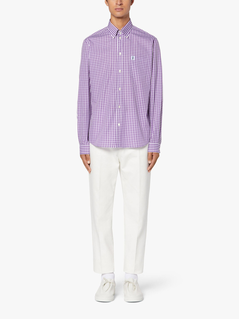 Mackintosh BLOOMSBURY PURPLE CHECK COTTON SHIRT | GSC-107 outlook