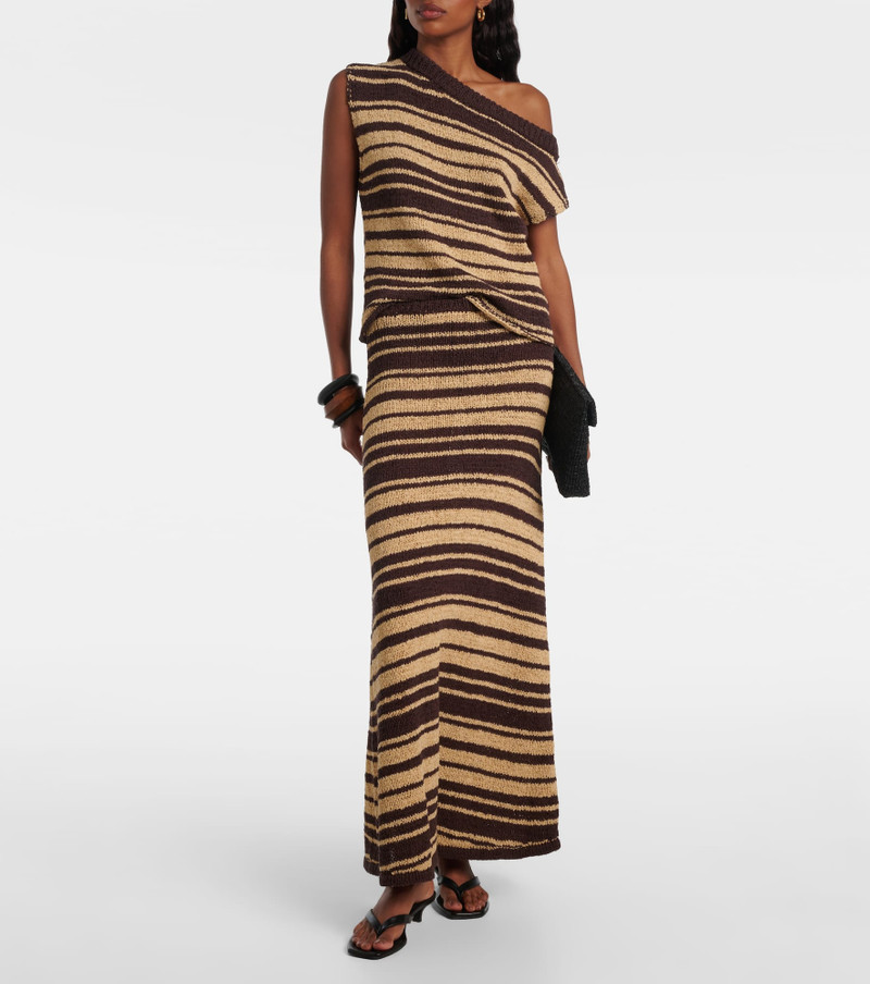 FAITHFULL Micah striped cotton-blend top outlook