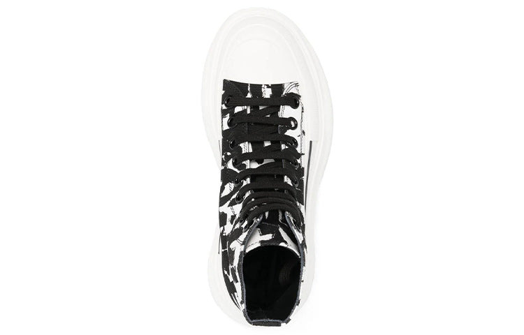 (WMNS) Alexander McQueen McQueen Graffiti Tread Slick Boots 'White Black' 708089W4TG49356 - 3