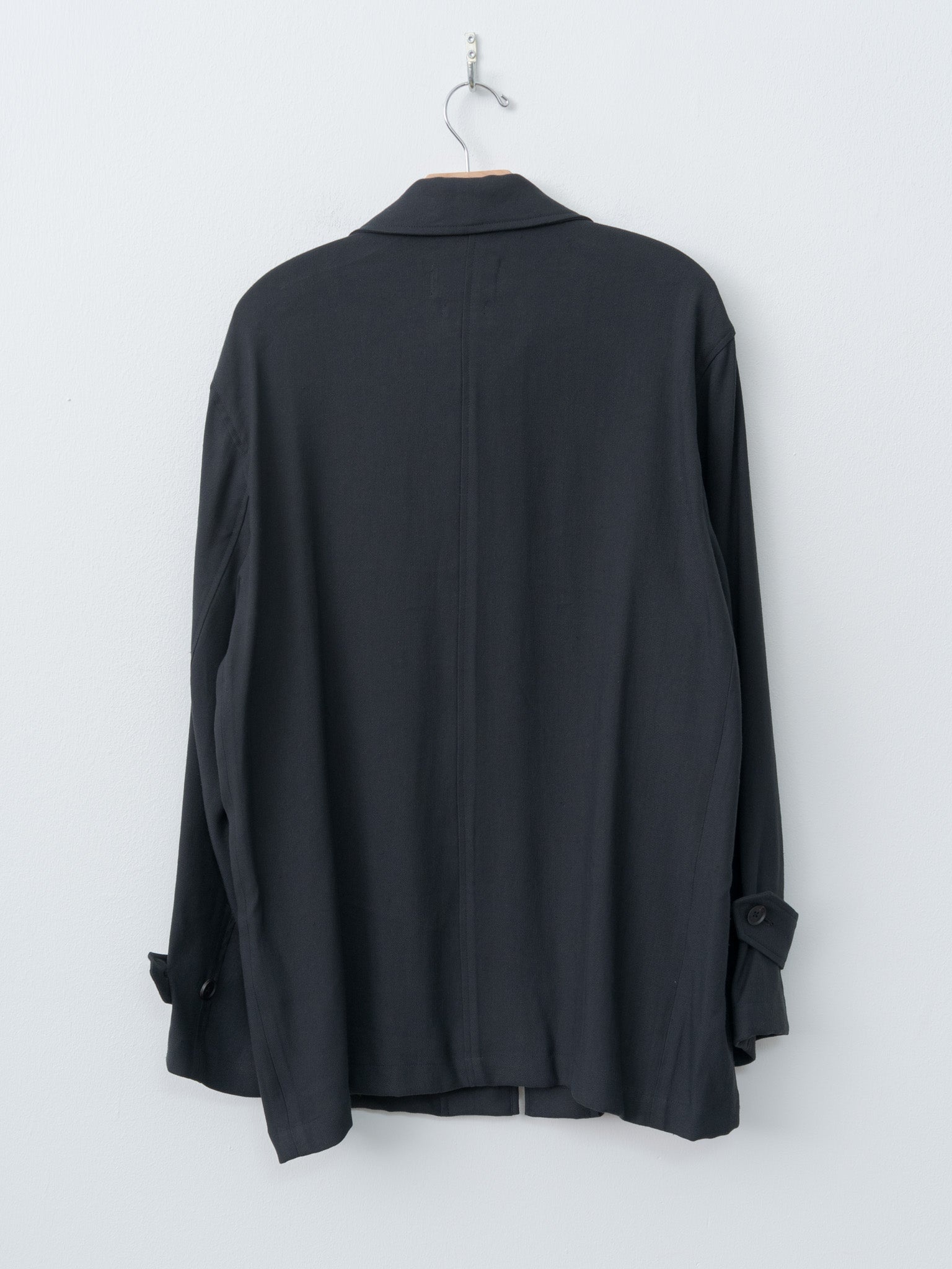 Linen Acetate Zip Blouson - Black - 9