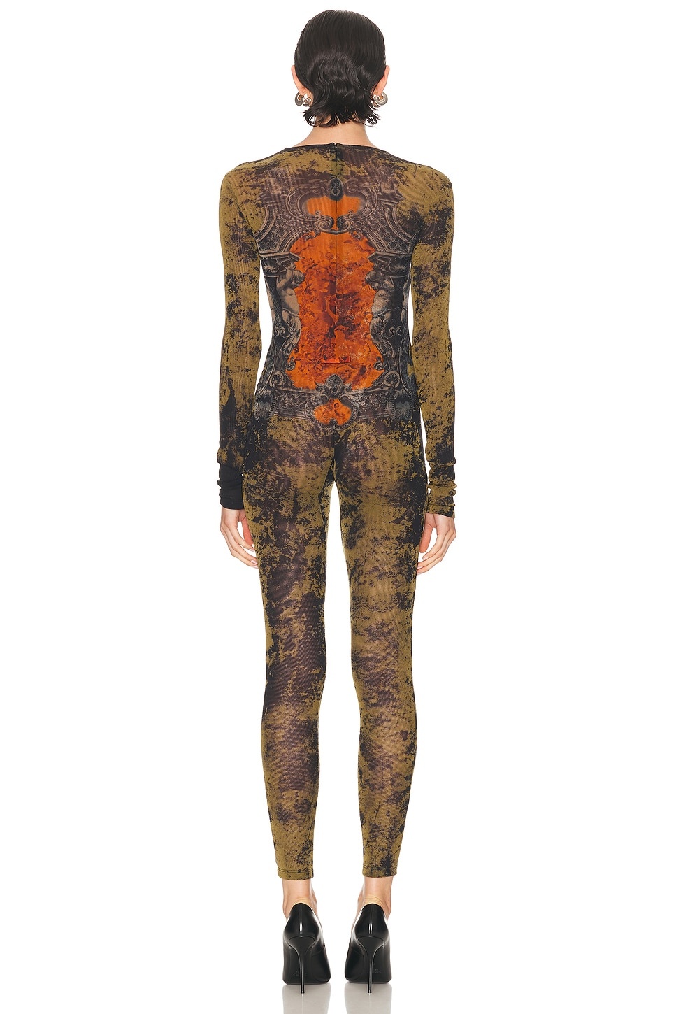 M?daillon Mesh Printed Catsuit - 3