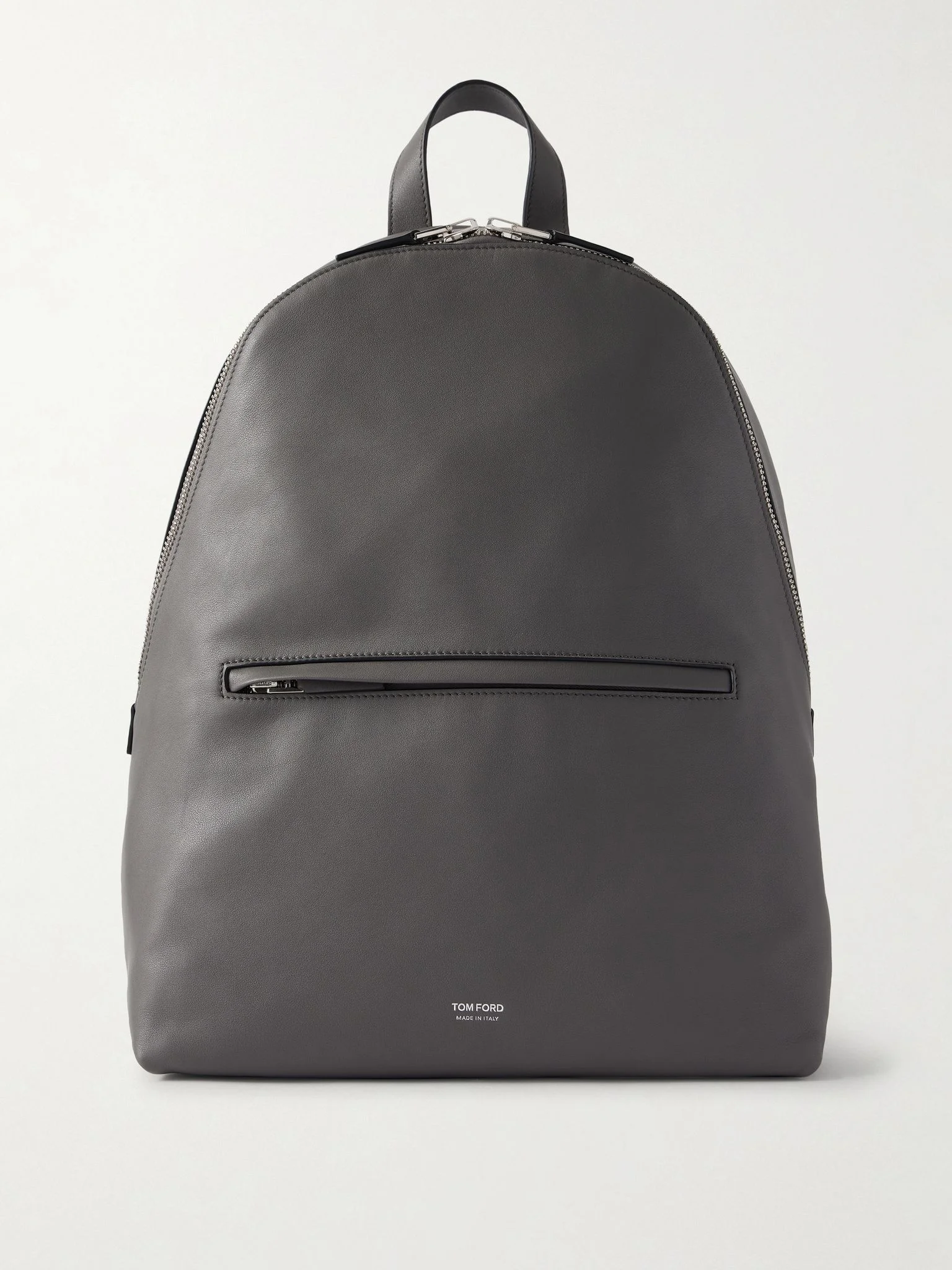 Leather Backpack Gray - 1