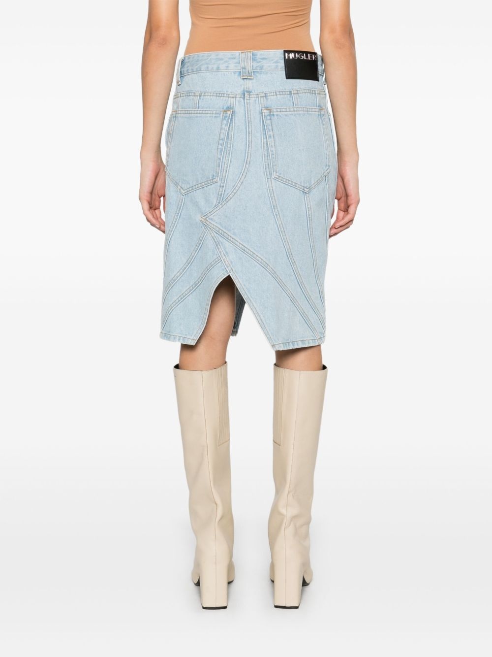 spiral denim skirt - 4
