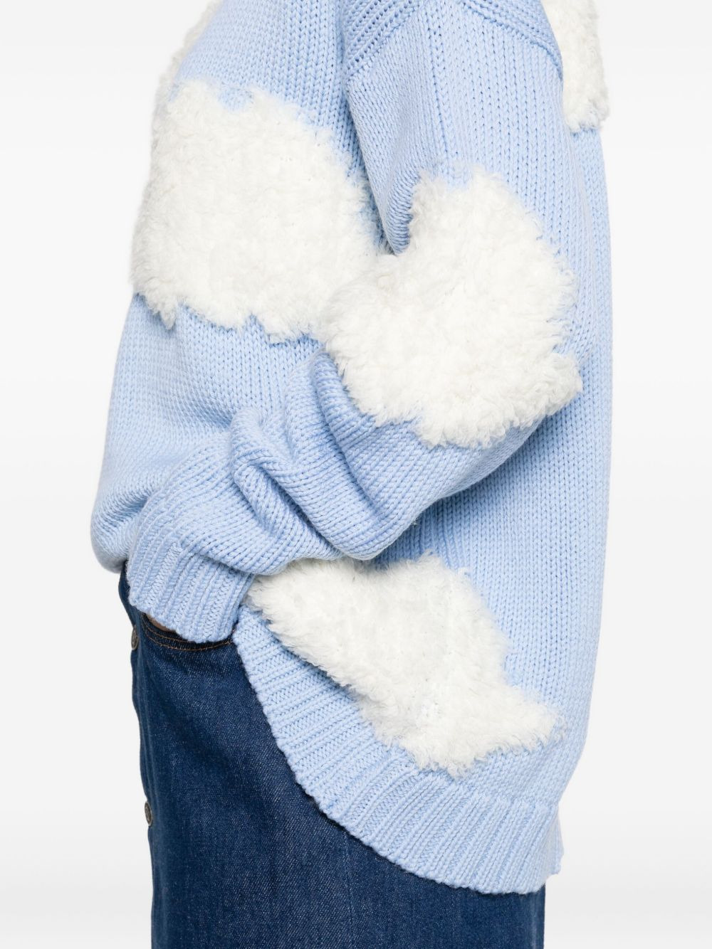 cloud-appliqué wool sweater - 5