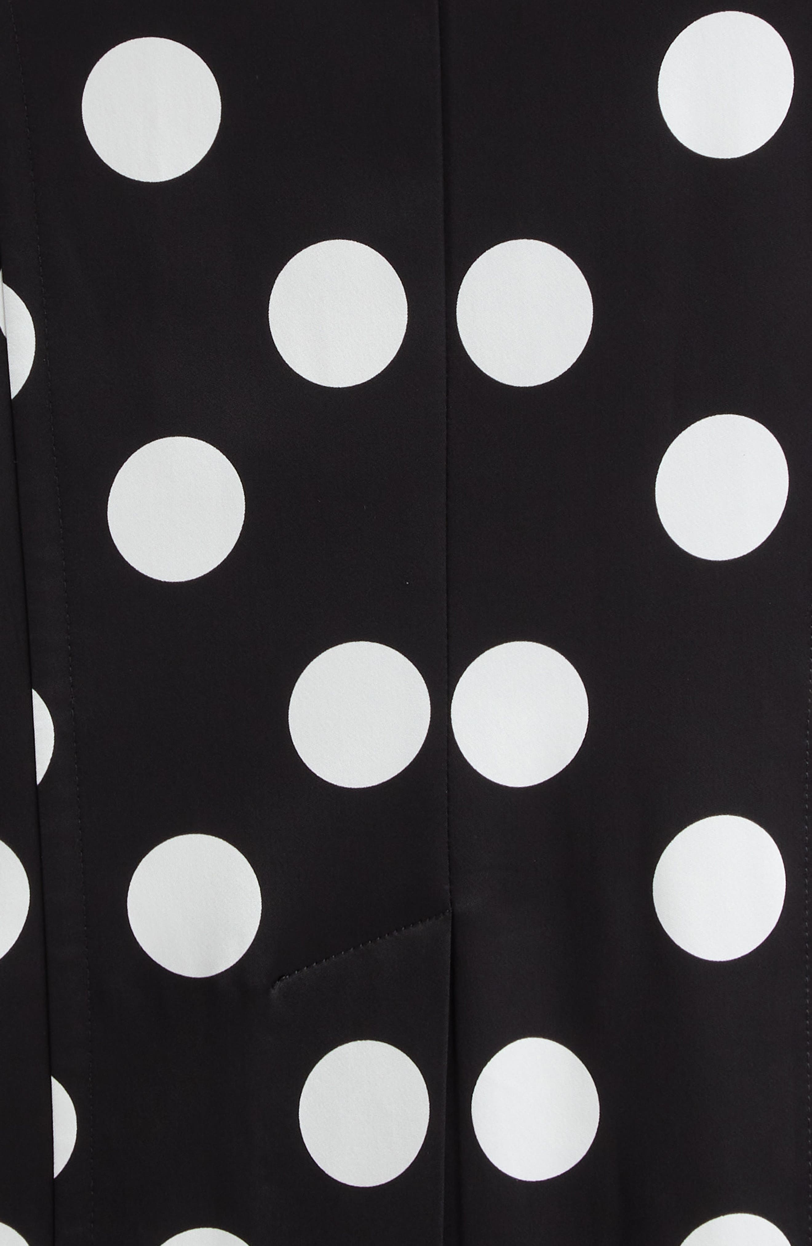 Polka Dot Ruched Satin Sheath Dress in Hnl2Wpois Bco Fdo. nero - 7