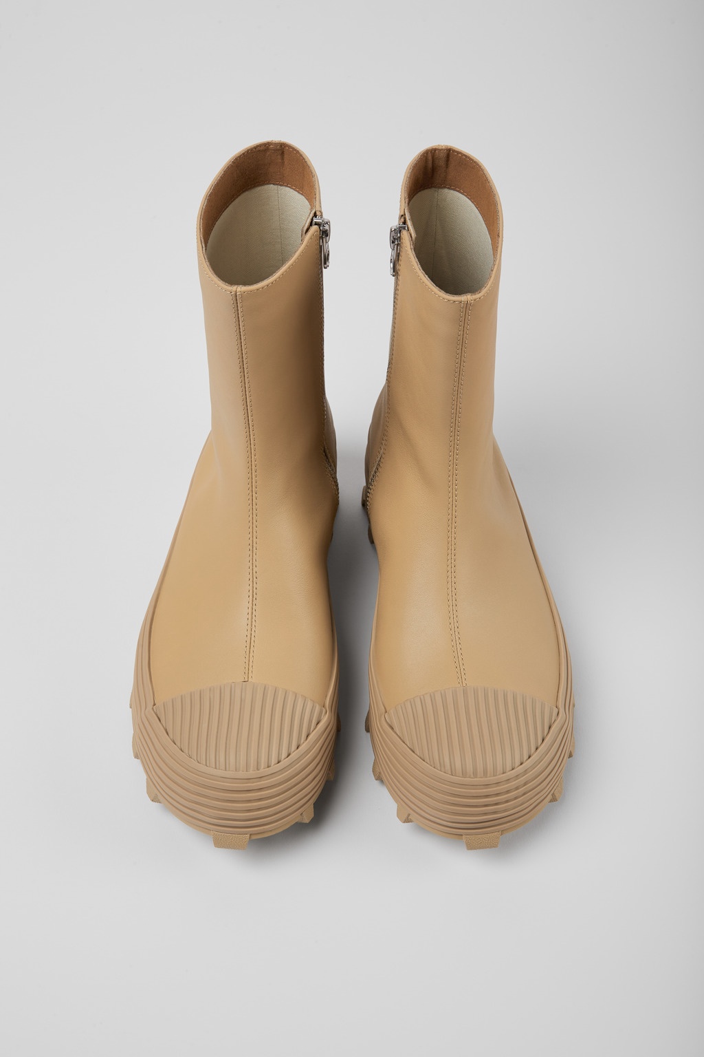Beige leather boots - 4