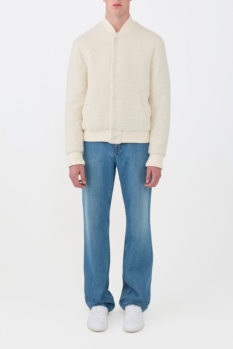 GABRIELA HEARST Brandon Bomber in Ivory Recycled Cashmere Boucle outlook