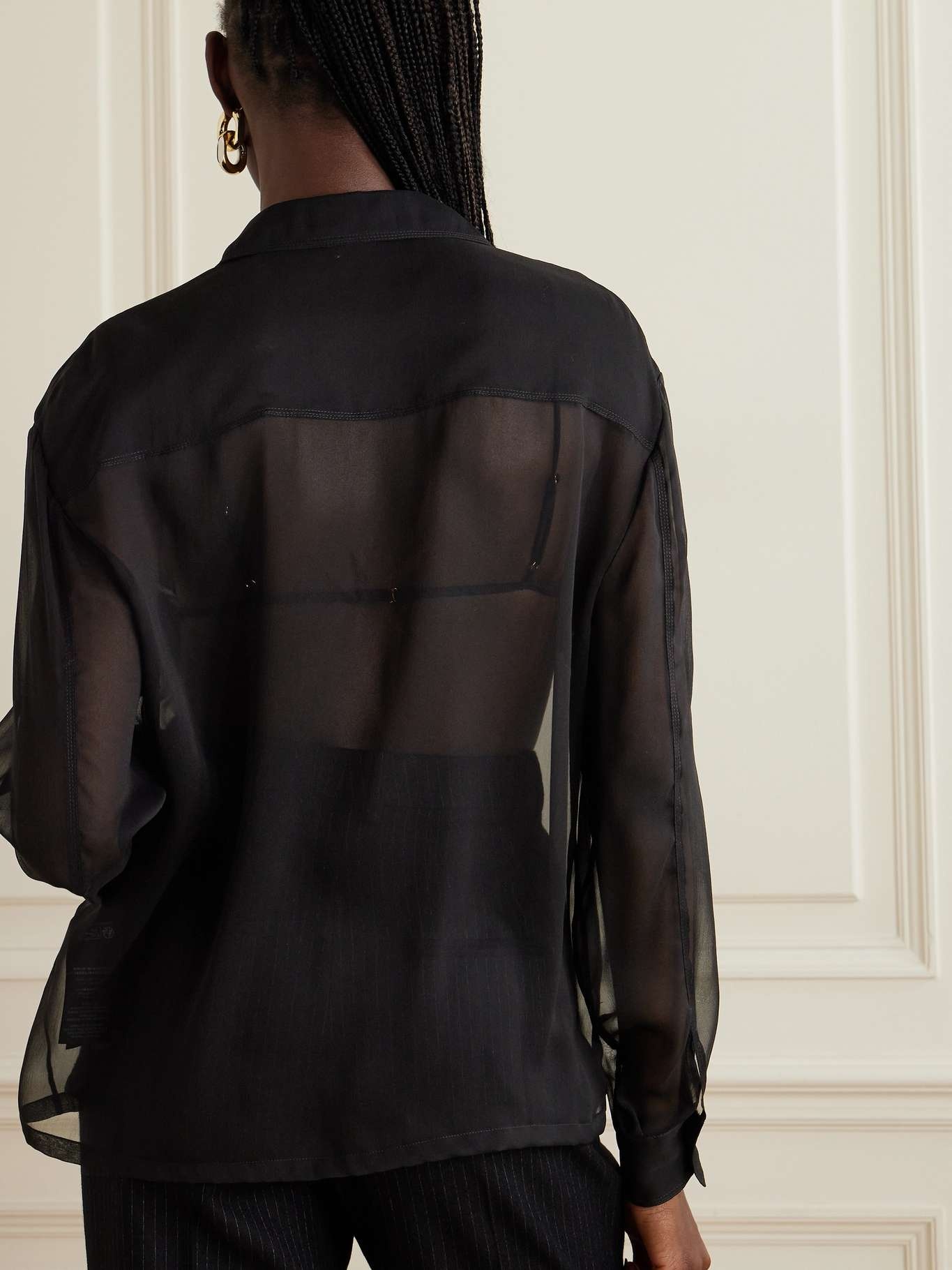 Silk-chiffon shirt - 4