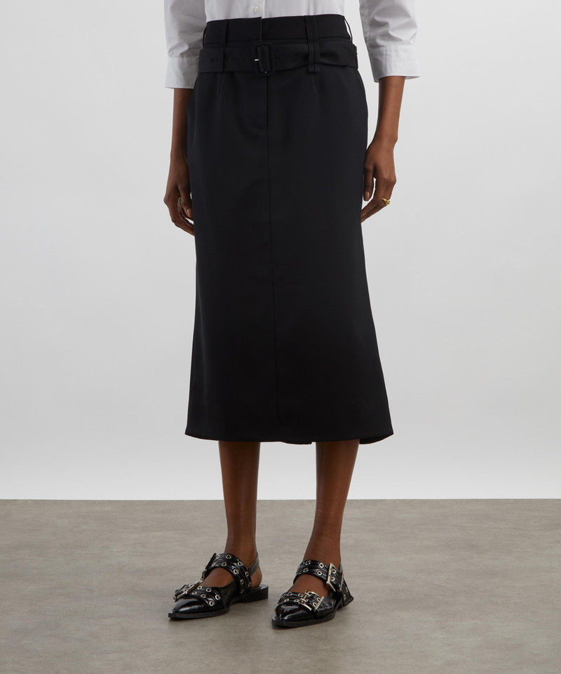 Simone Rocha Black Multi Belt Loop Kick Back Skirt outlook