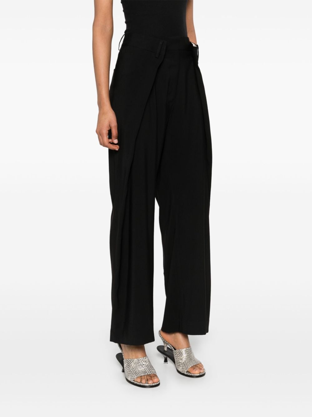 pleated wide-leg trousers - 3