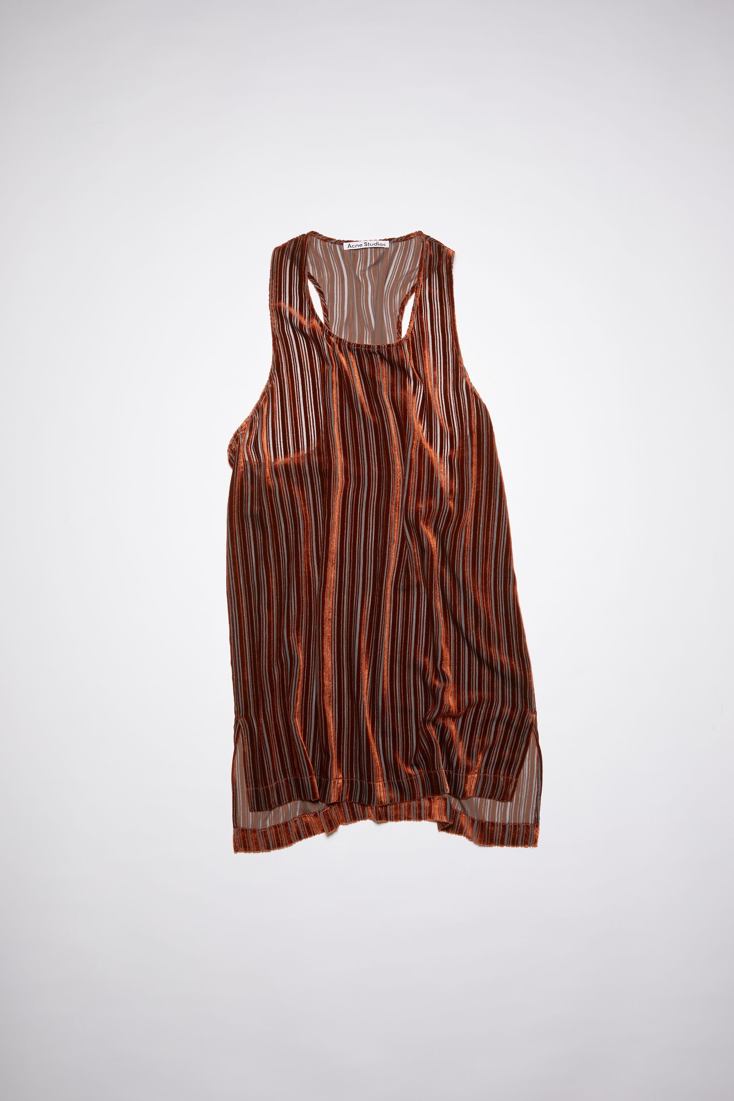 Striped tank top - Rust brown/blue - 4