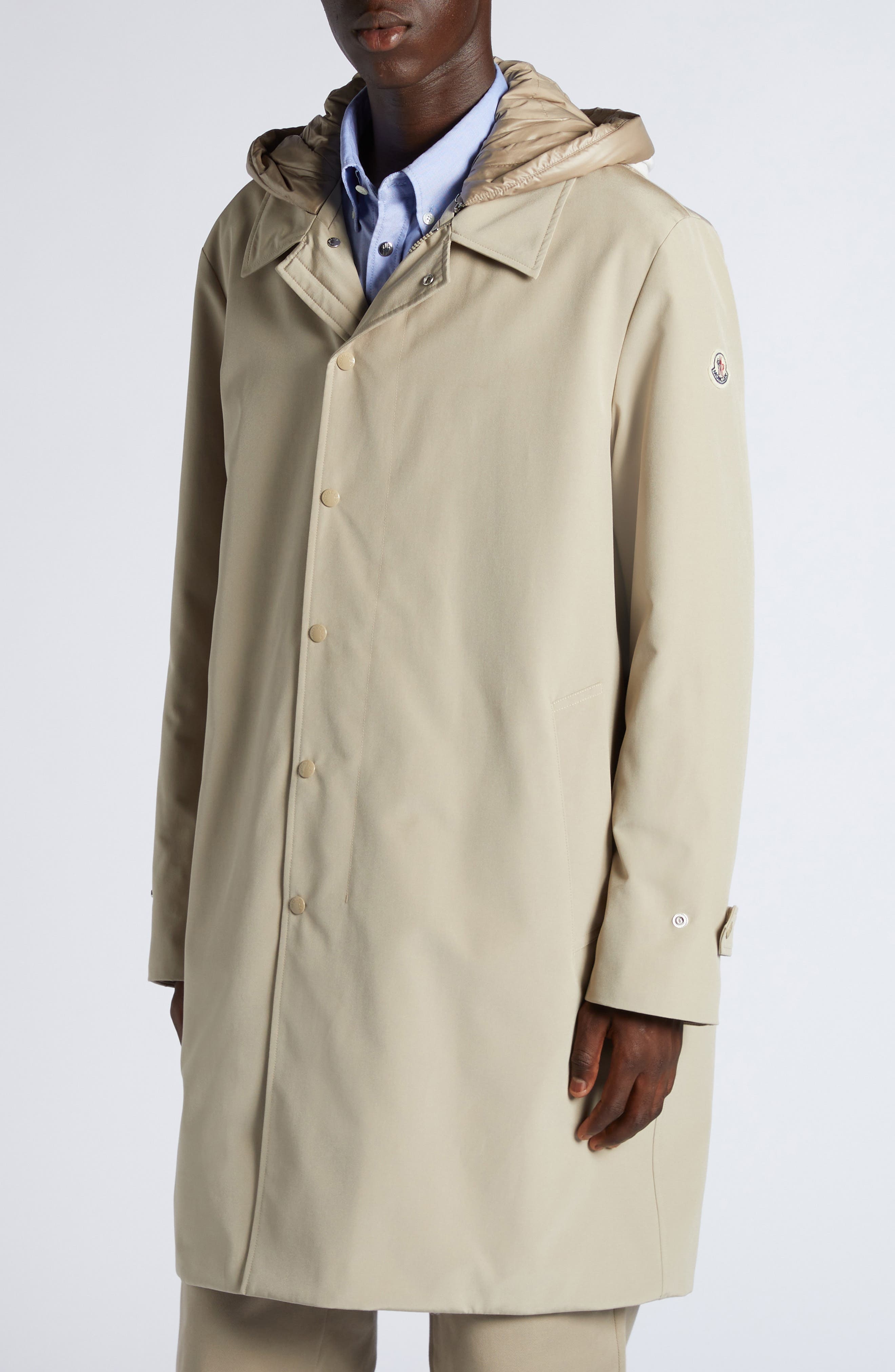 Moncler Miroir Coat with Removable Hood in Stone at Nordstrom - 5