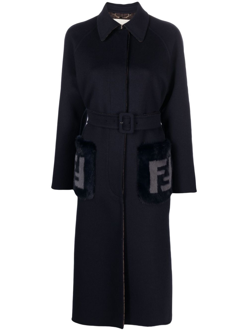 コート Fendi Overcoat Overcoat Fabric Black | Fendi