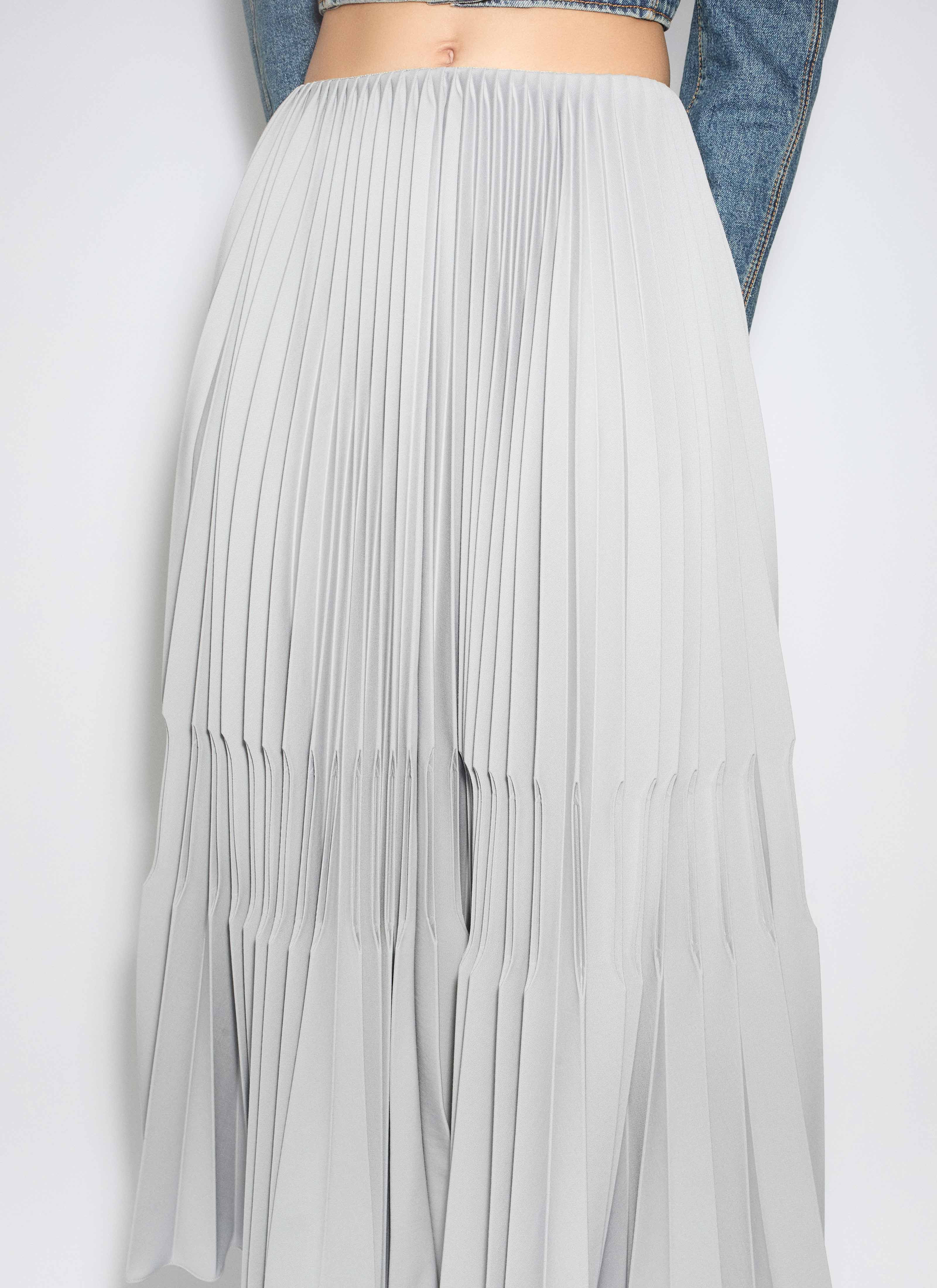 WOOL GABARDINE PLEATED SKIRT - 5