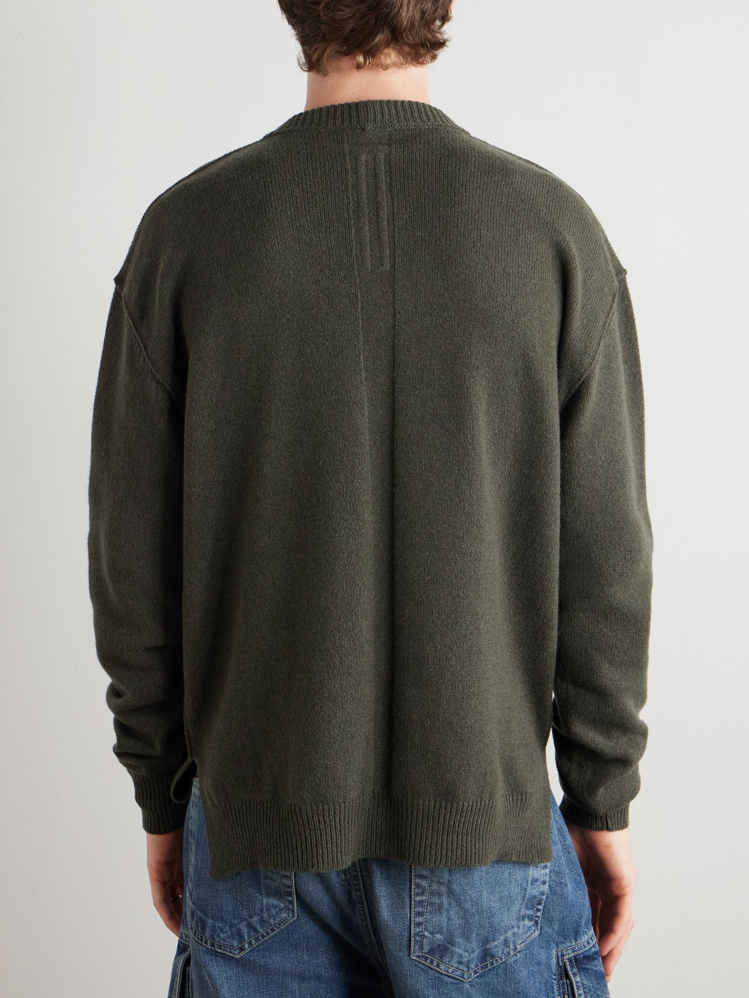 Boiled Cashmere and Wool-Blend Sweater Green - 3