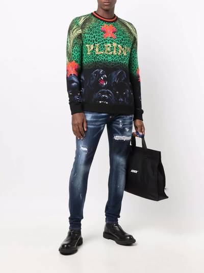 PHILIPP PLEIN Paradise panther jacquard jumper outlook