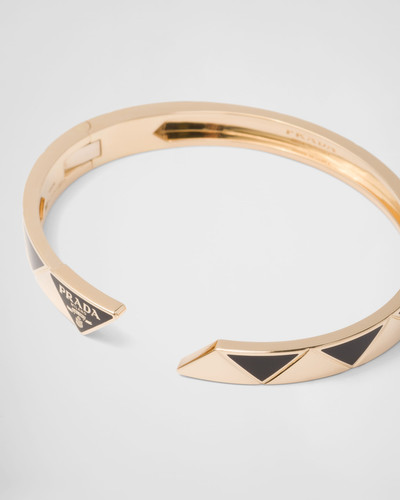 Prada Eternal Gold bangle bracelet in yellow gold with ceramic elements outlook