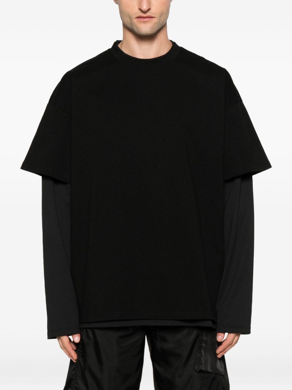 layered cotton t-shirt - 3
