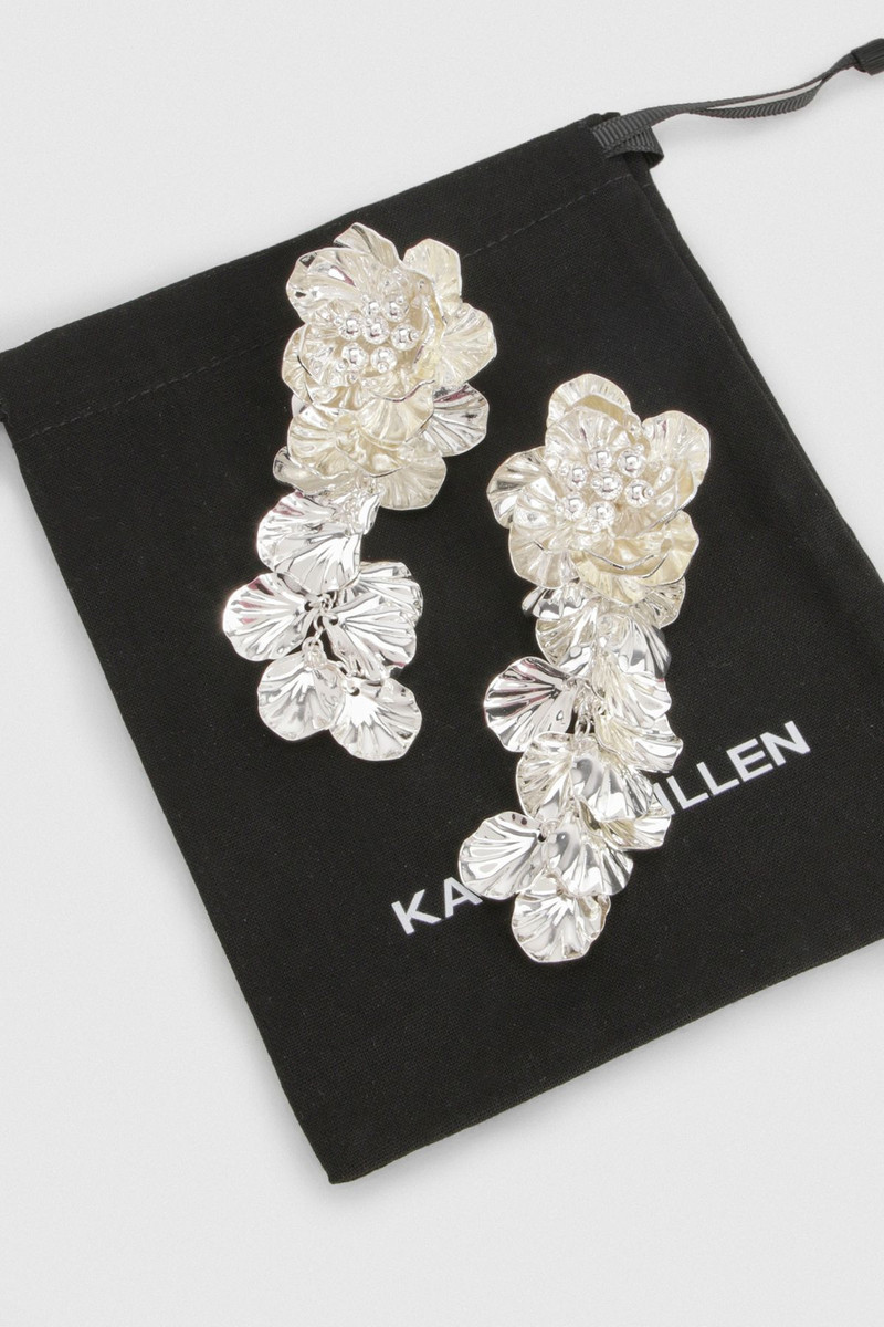 KAREN MILLEN Textured Flower Drop Earrings outlook