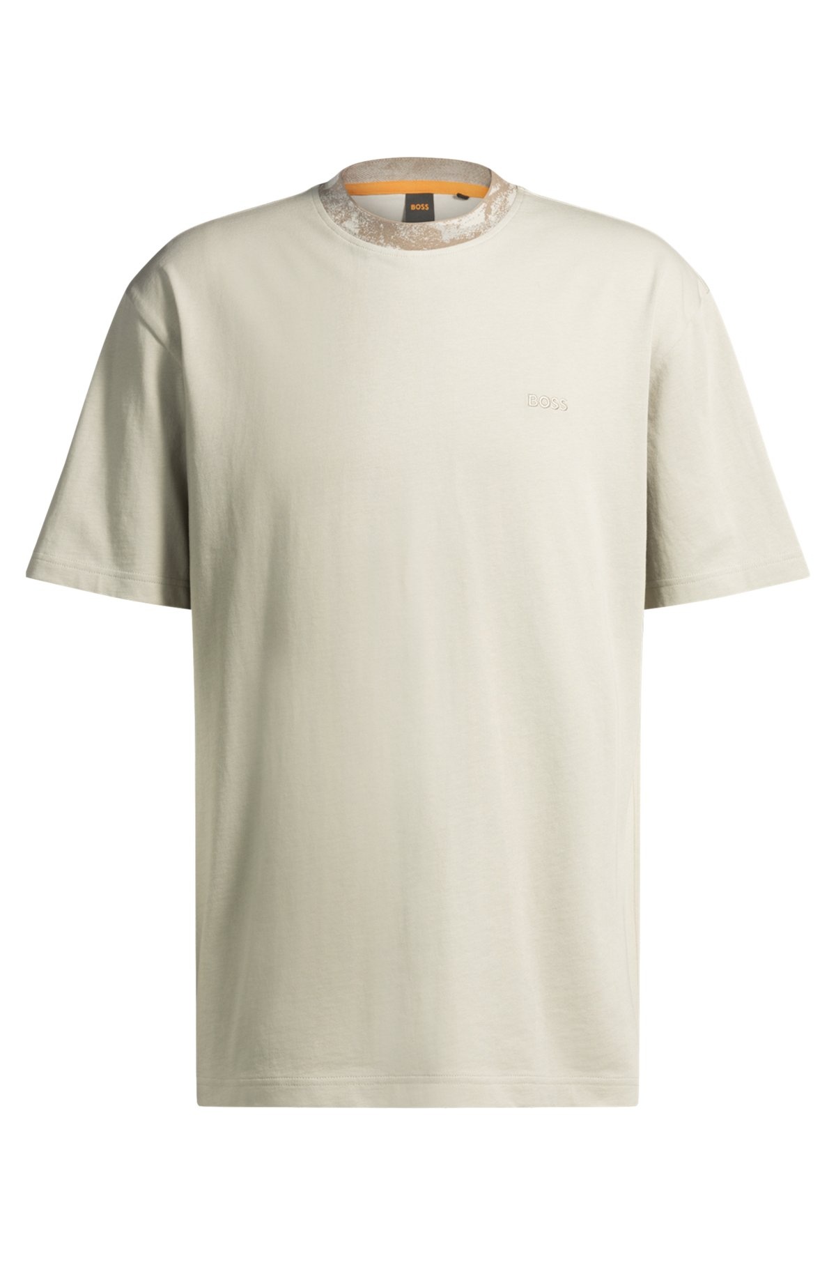 COTTON-JERSEY T-SHIRT WITH JUNGLE-ARTWORK COLLAR - 1