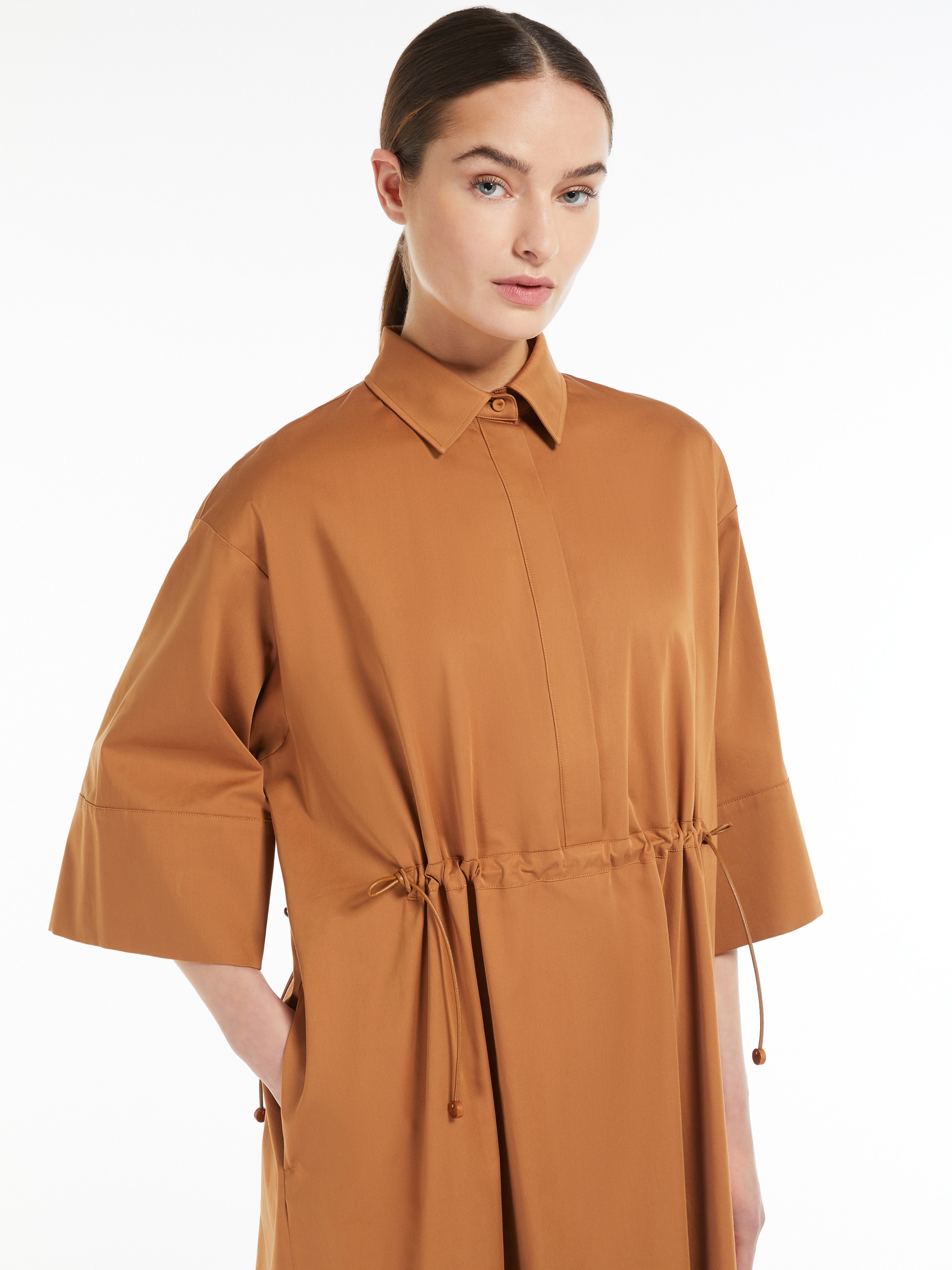 Max Mara◆EULALIA◆コットン シルク サテン ロング ドレス 日本未入荷♪Max Mara エウラリア サテン ロング ドレス EULALIA