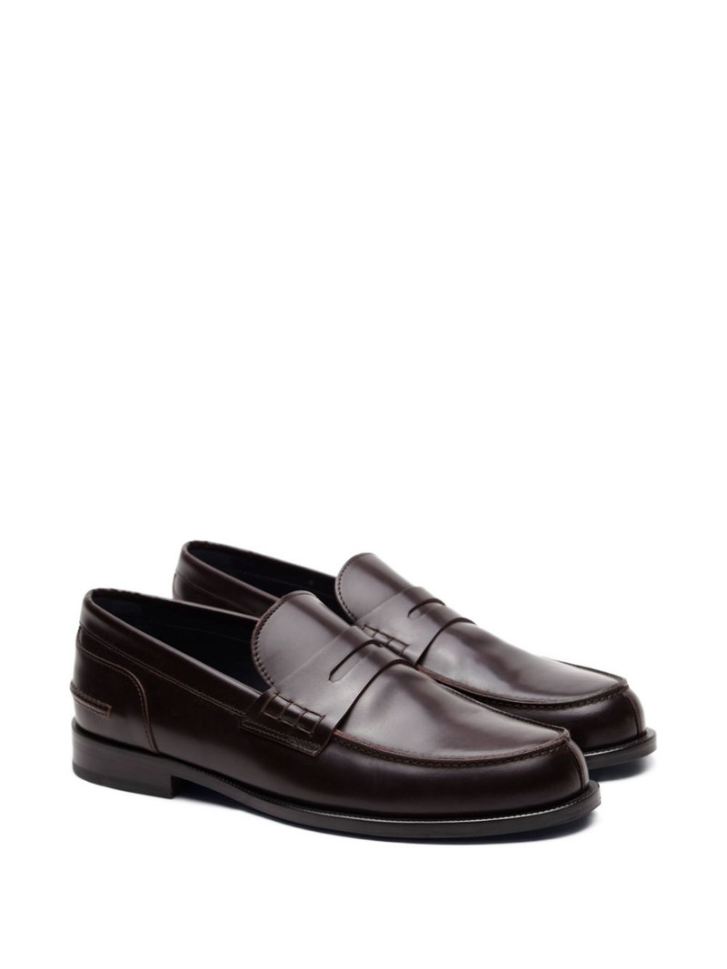 Brioni College leather penny loafers outlook