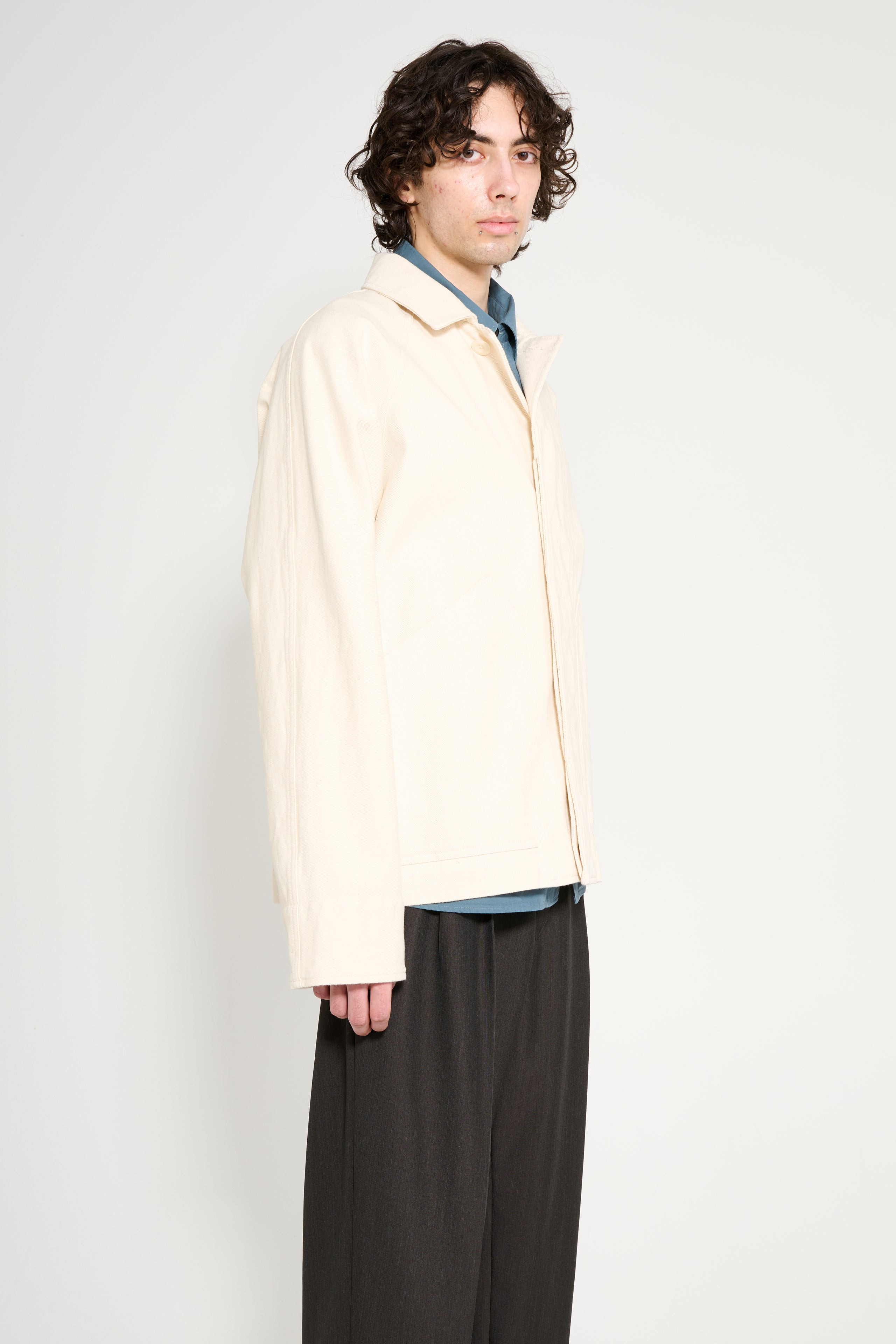 MARGARET HOWELL MHL RAGLAN JACKET NATURAL COTTON DENIM - 3