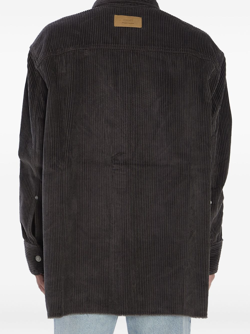 corduroy patch-pocket shirt jacket - 4