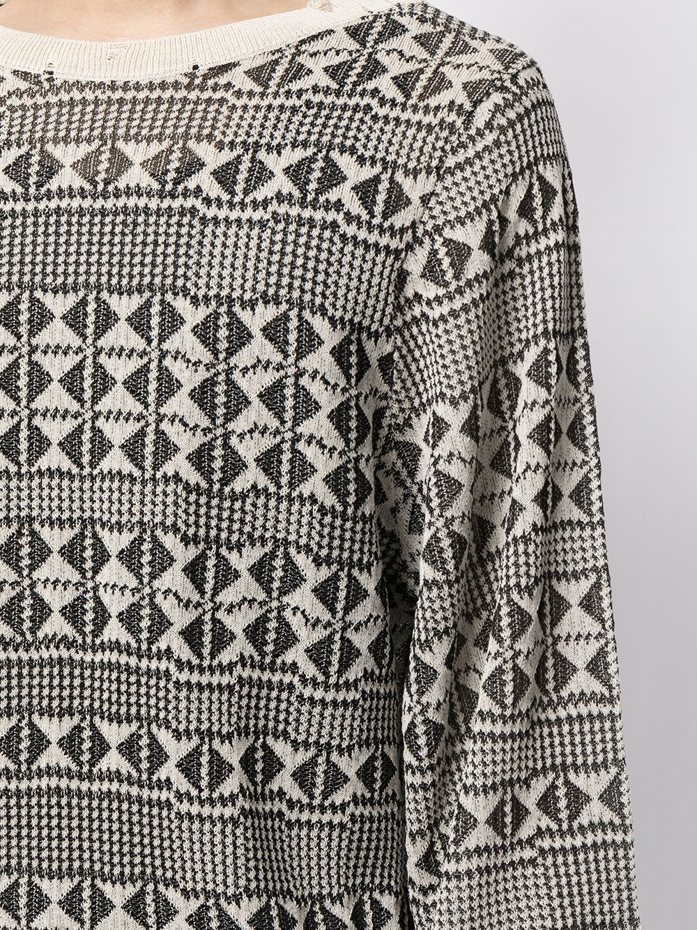 geometric-pattern knitted jumper - 5