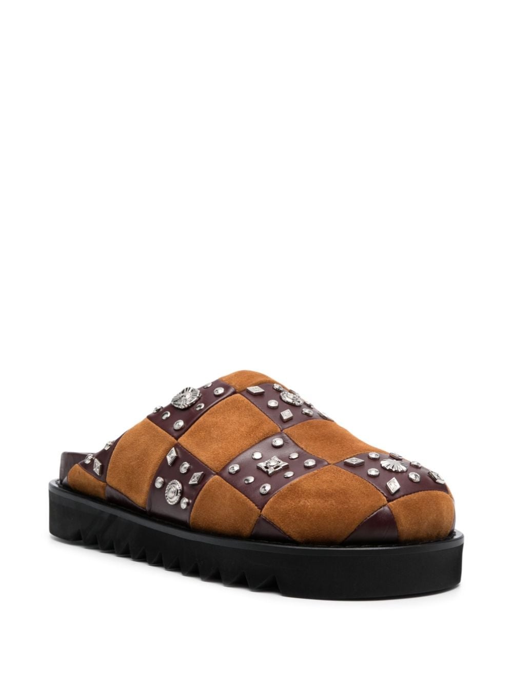 stud-embellished leather slippers - 2