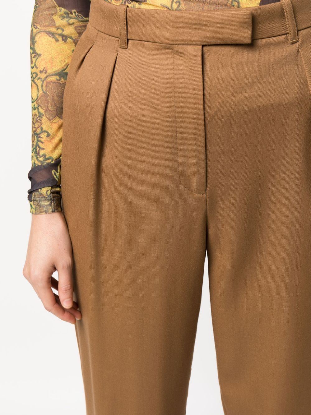 pleated cropped trousers - 5