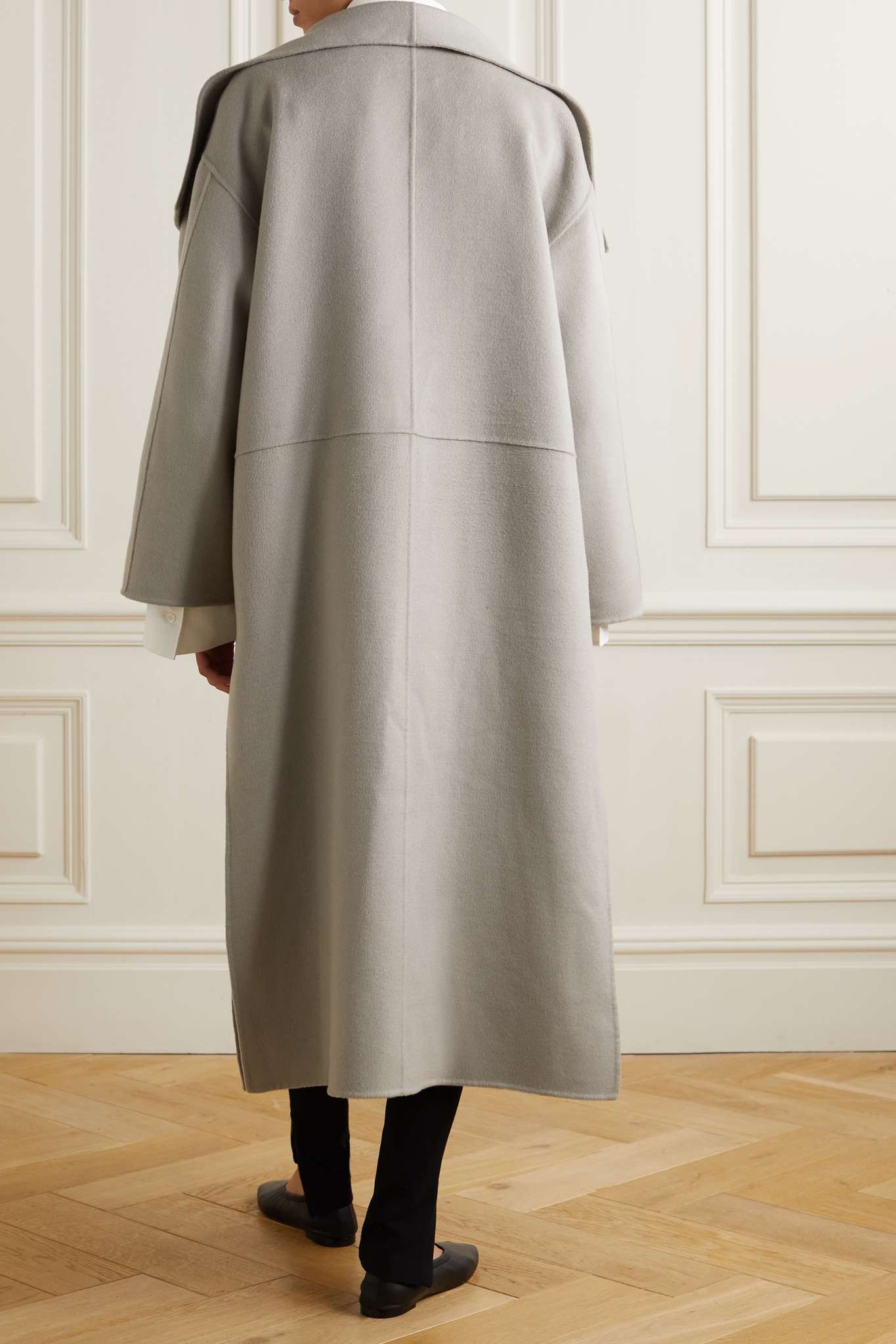 Oversized two-tone wool and cashmere-blend coat