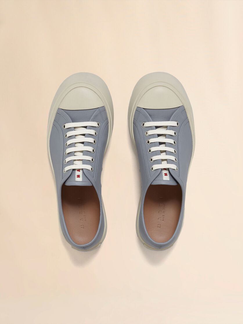 GREY NAPPA LEATHER PABLO SNEAKER - 4