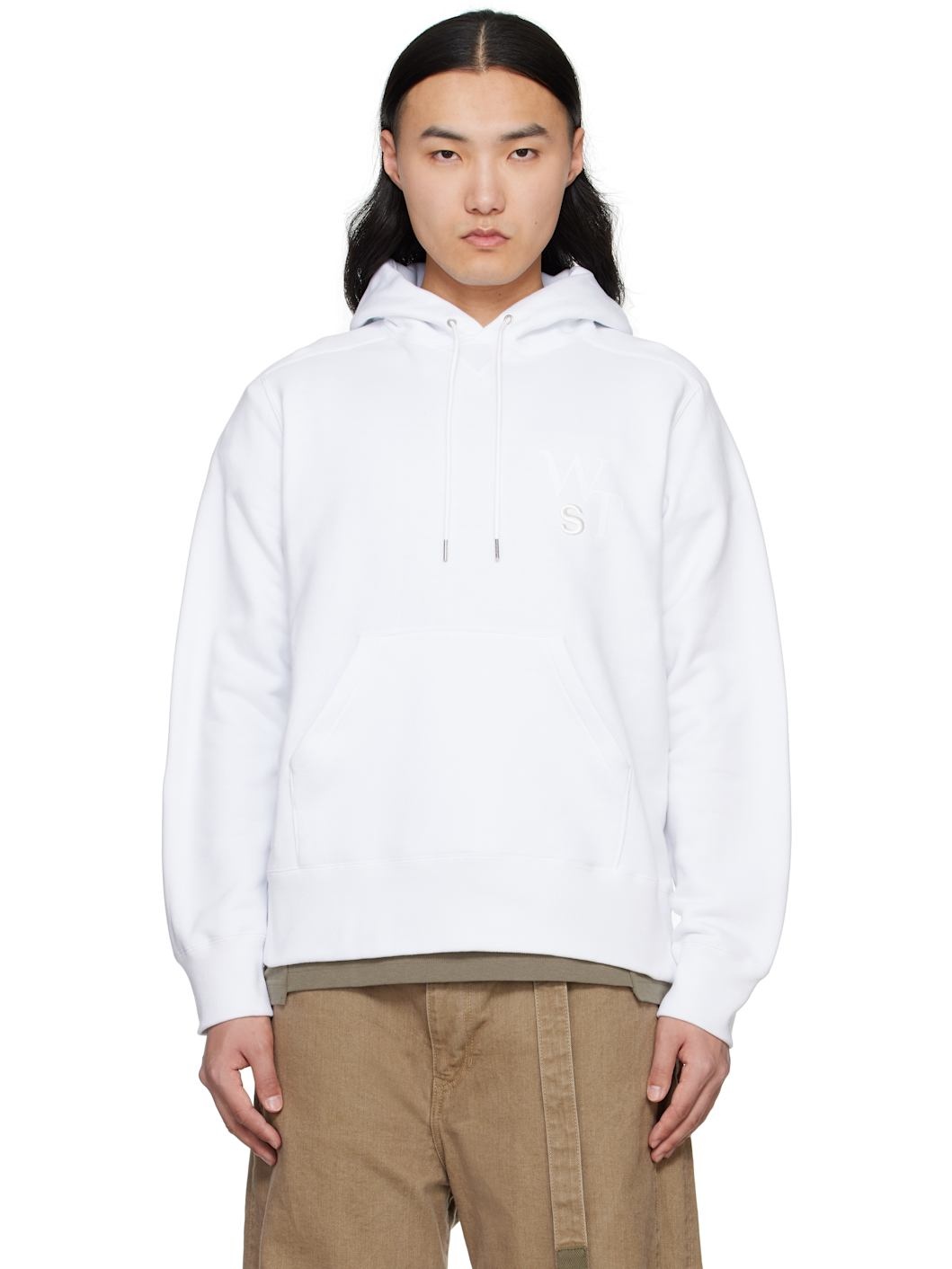 White WTAPS Edition Flock Print Hoodie - 1