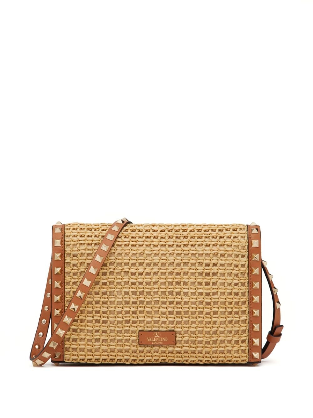 Rockstud raffia shoulder bag - 2