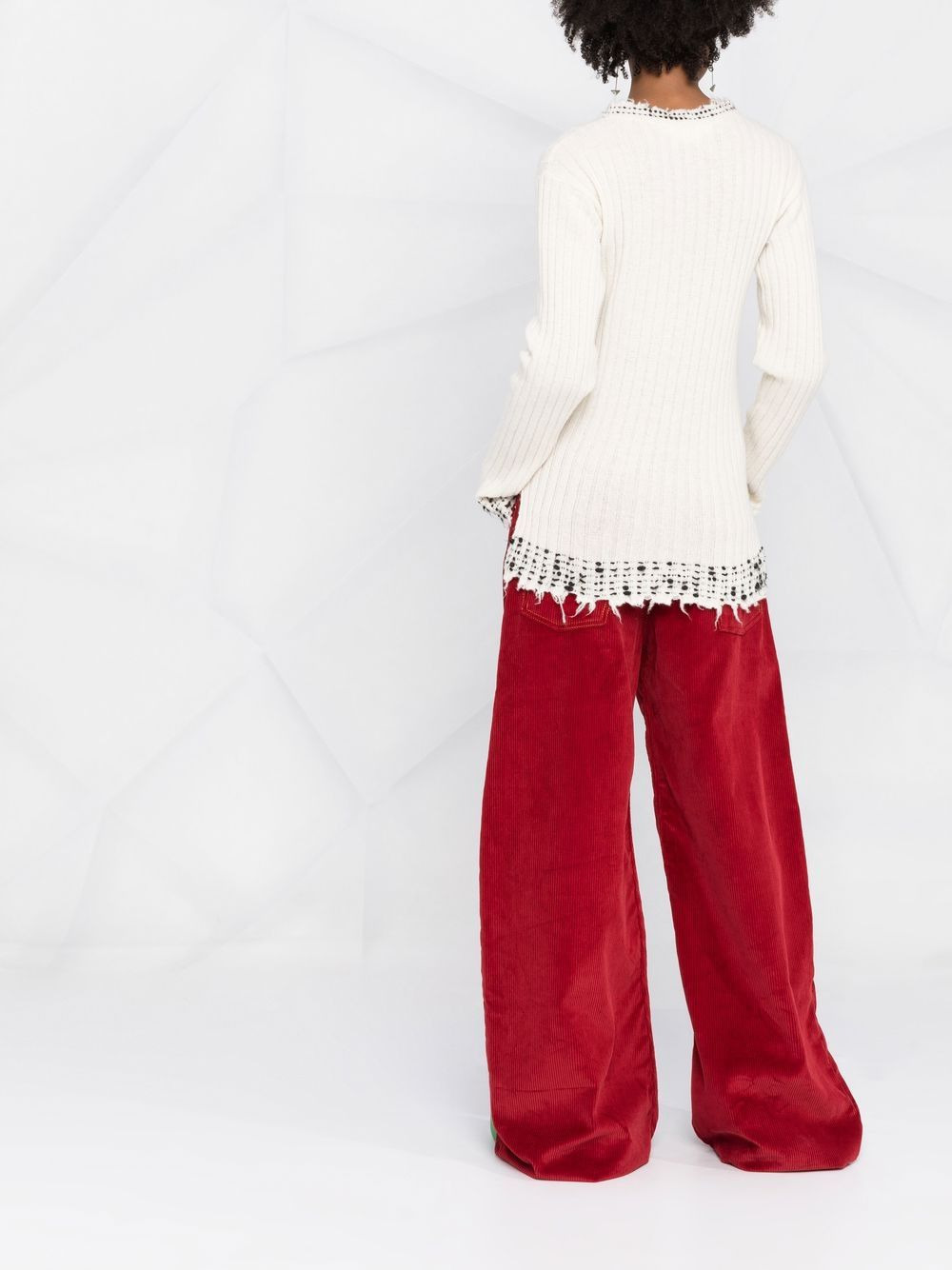 stippled trim ribbed jumper - 4