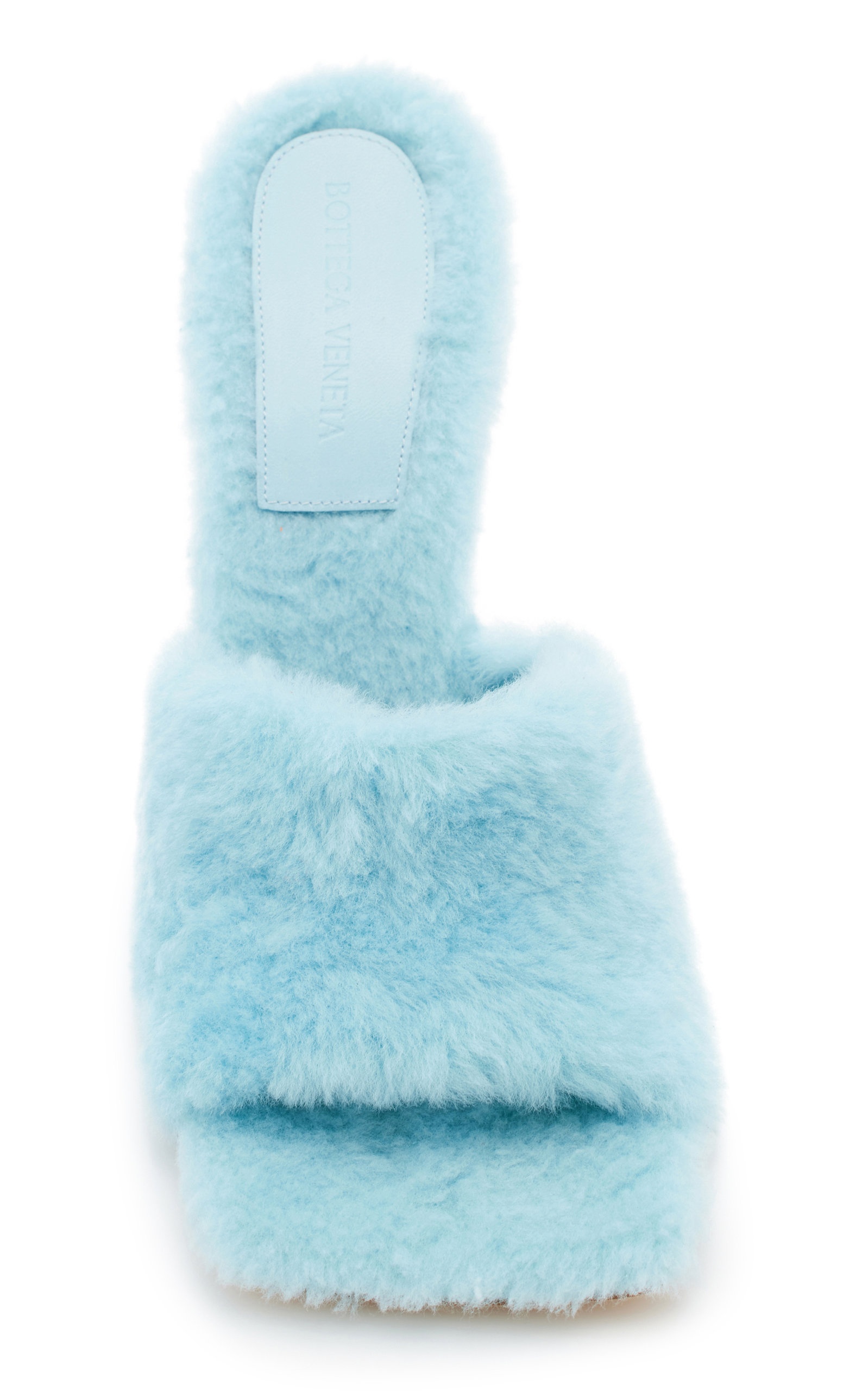 Stretch Fur Mule Sandals blue - 6