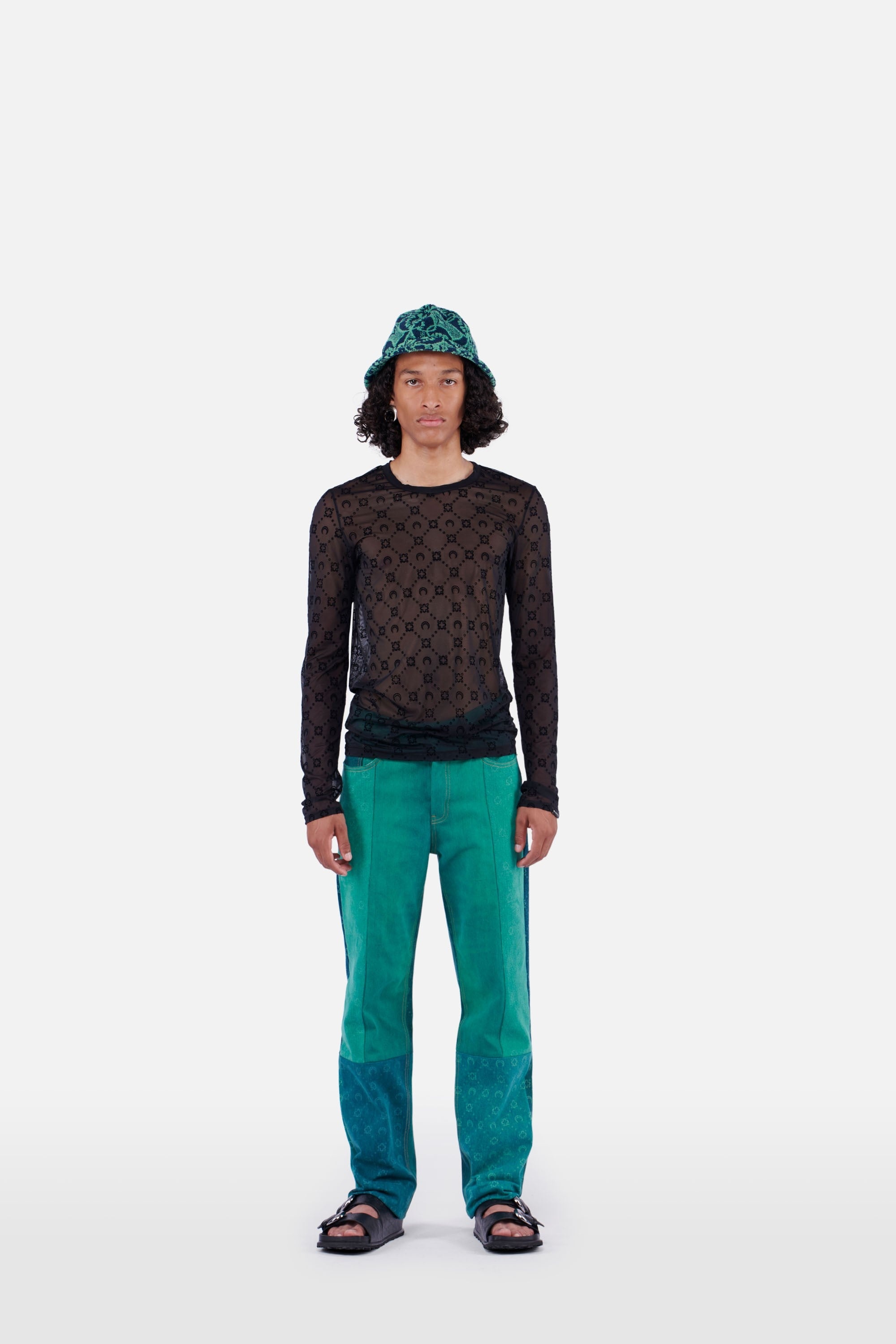 Regenerated Moonogram Denim Fitted Trousers - 2