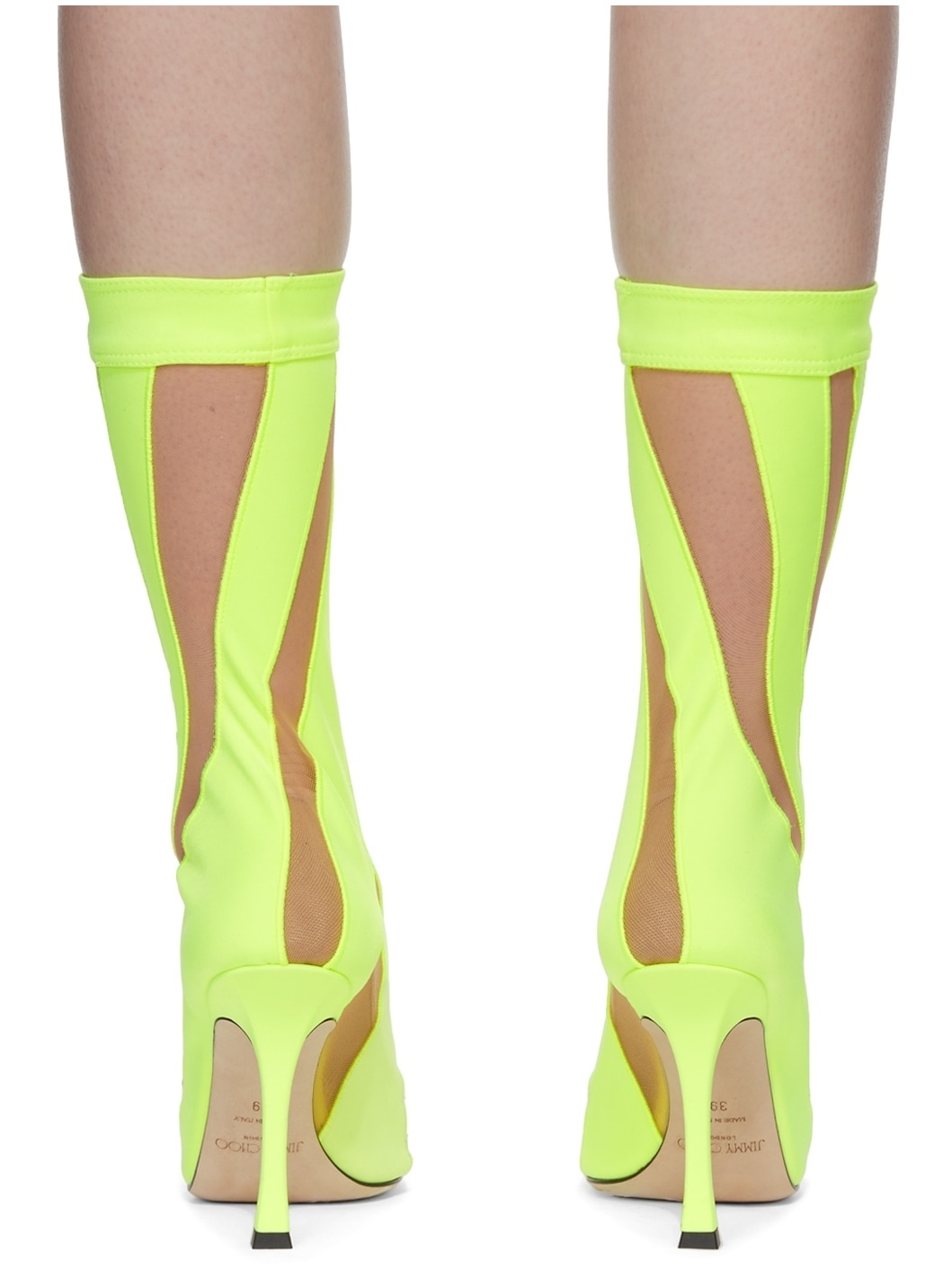 Yellow Mugler Edition Sock Ankle Boots - 4