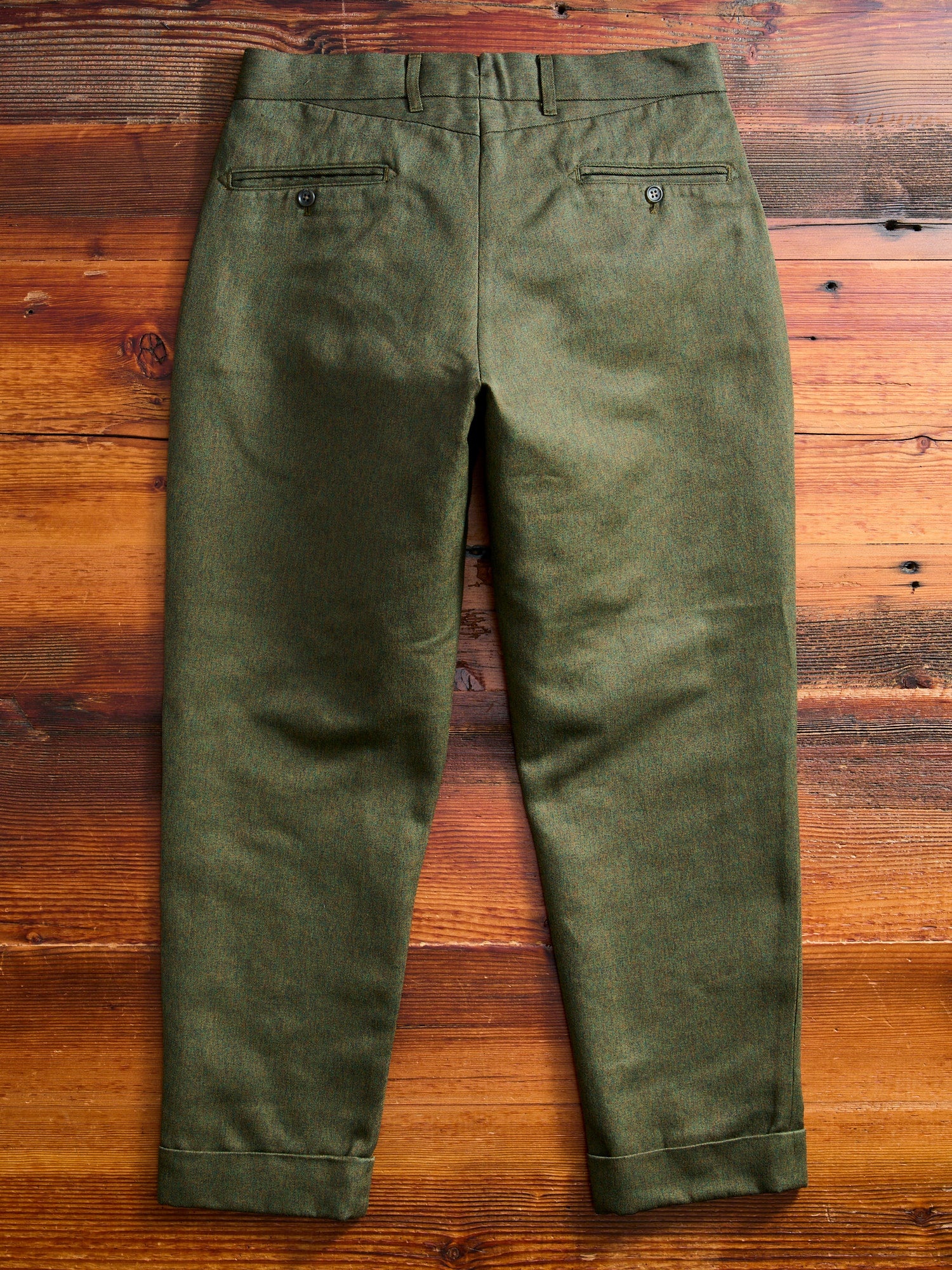 Melange Twill Andover Pants in Olive - 12