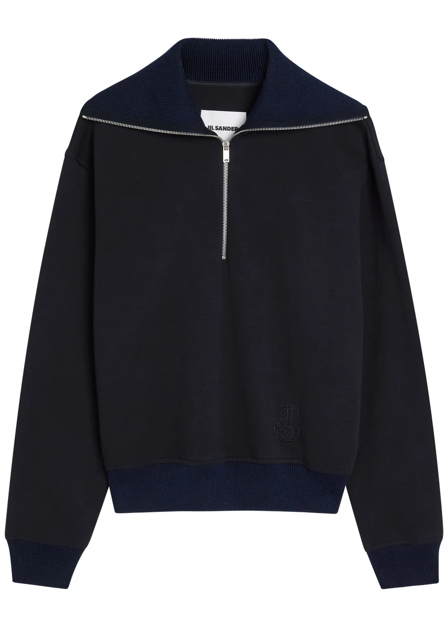 Jil Sander Half-zip Cotton Polo Sweatshirt - 1