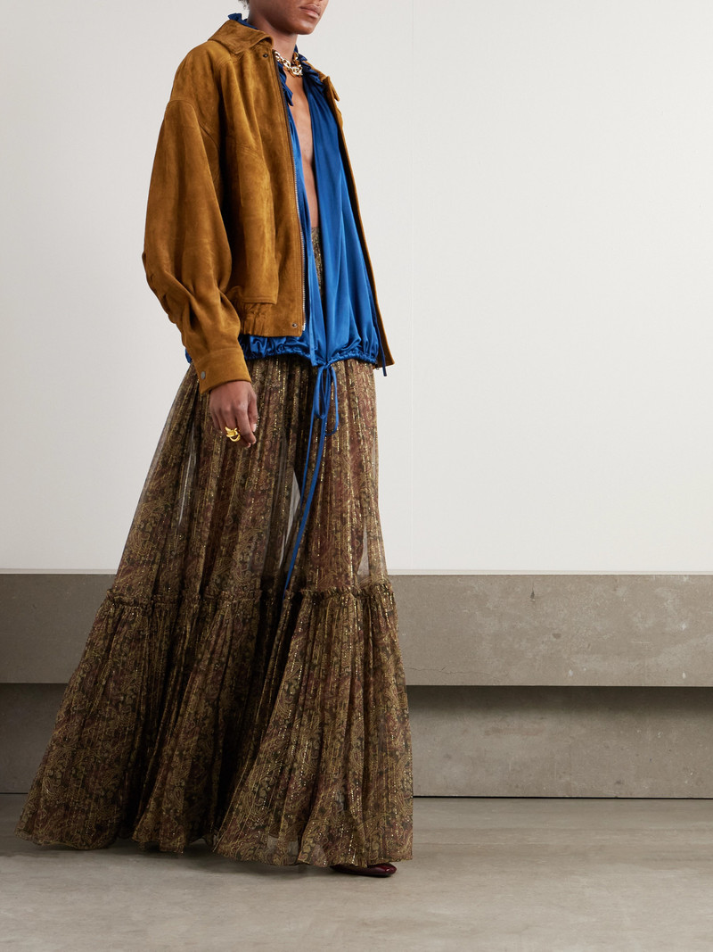 SAINT LAURENT Ruffled Satin-jersey Blouse outlook