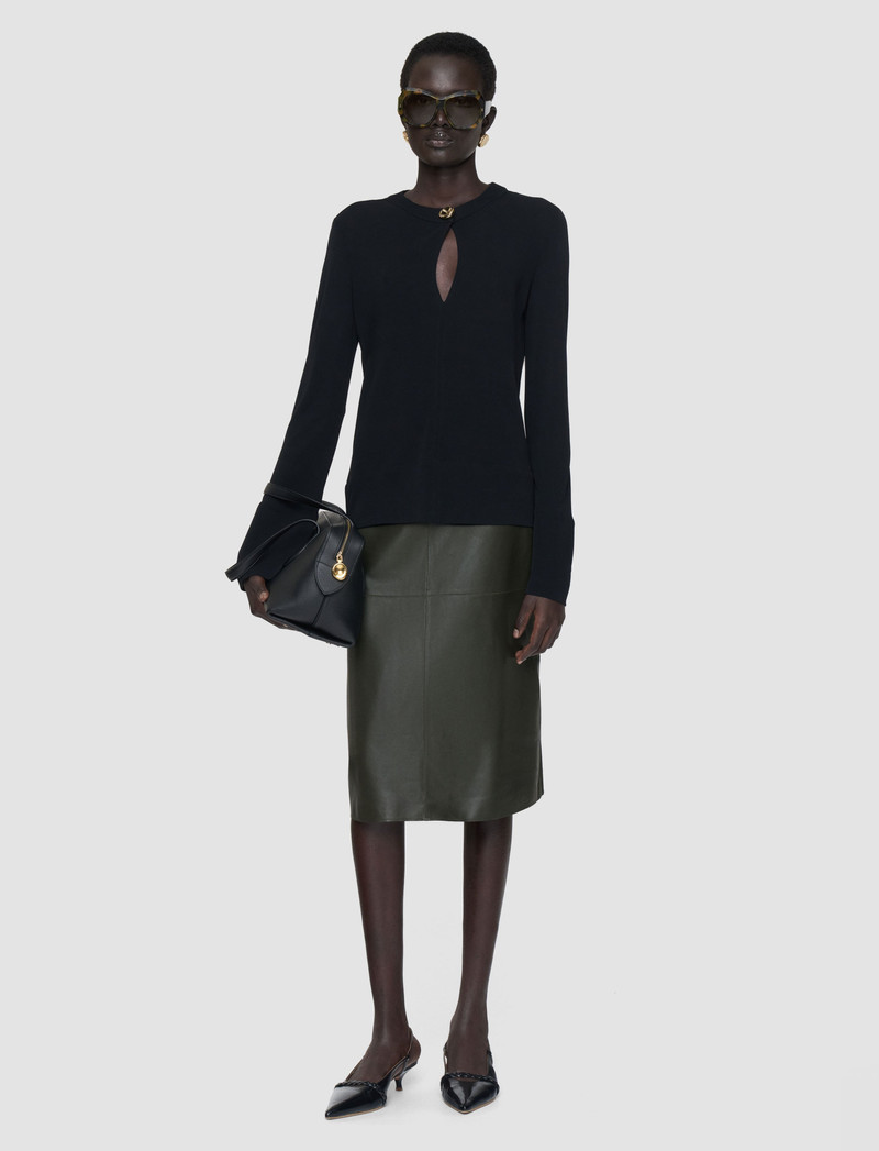 JOSEPH Niven Soft Nappa Leather Skirt outlook