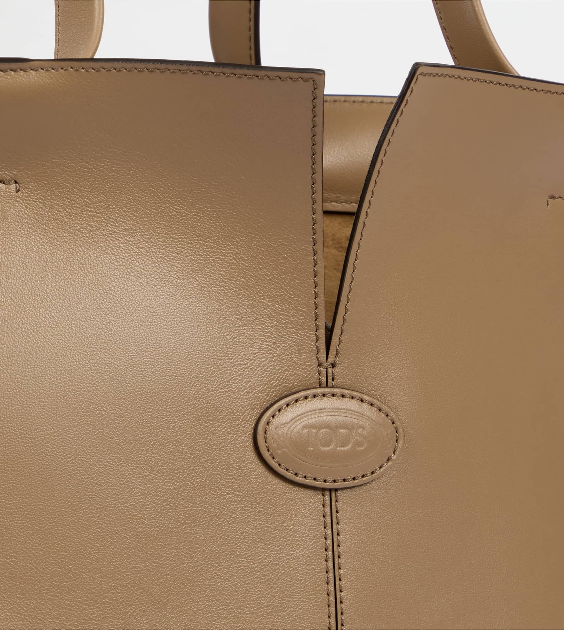 TOD'S DI BAG FOLIO IN LEATHER MEDIUM-SMALL - BEIGE - 5