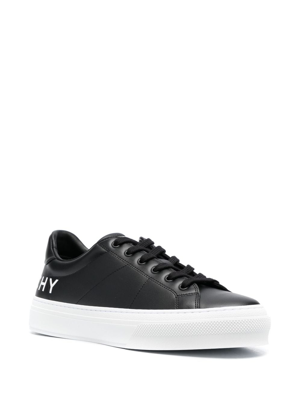 logo-print leather sneakers - 2