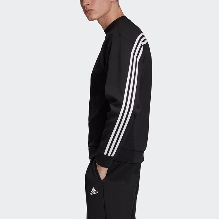 adidas M Mh 3s Crew Casual Sports Solid Color Round Neck Black DX7654 - 5