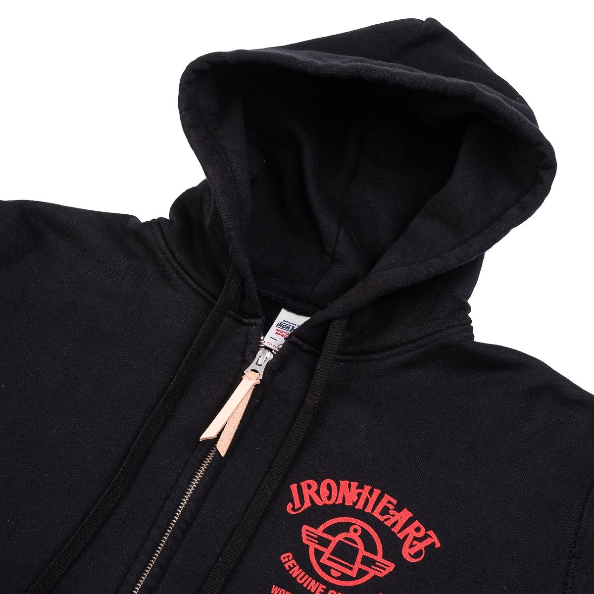 IHSW-58-BLK Printed 14oz Ultra Heavyweight Loopwheel Cotton Zippered Hoodie - Black - 6